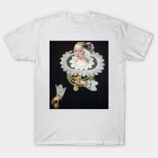 Lady of the Middle Ages holding a flower T-Shirt